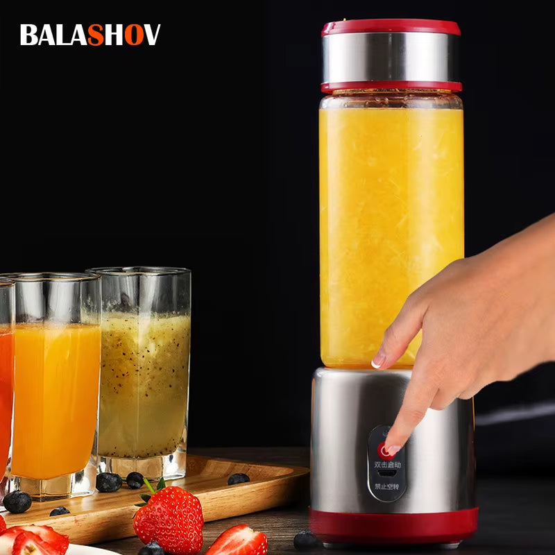 Professional USB Rechargeable Electric Juicer and Blender for Fruit, Milkshakes, and Smoothies