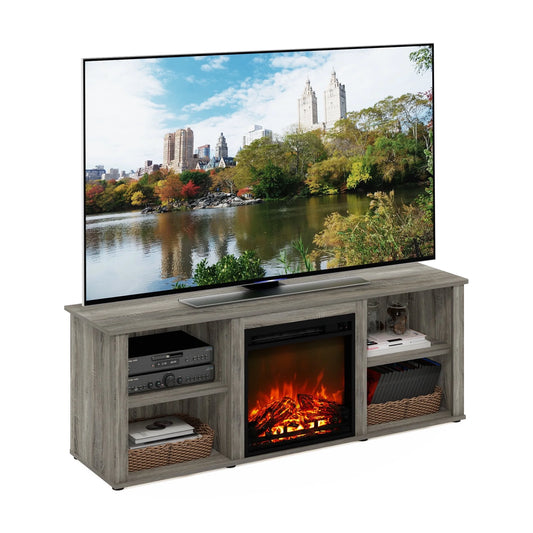 Montale 60 Inch TV Stand with Fireplace, French Oak Grey