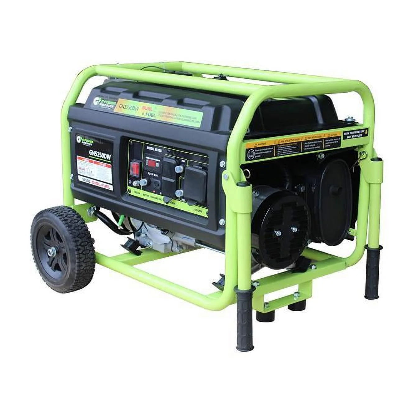 GN5250DW 5250-Watt Propane and Gasoline Powered Dual Fuel Generator, Green