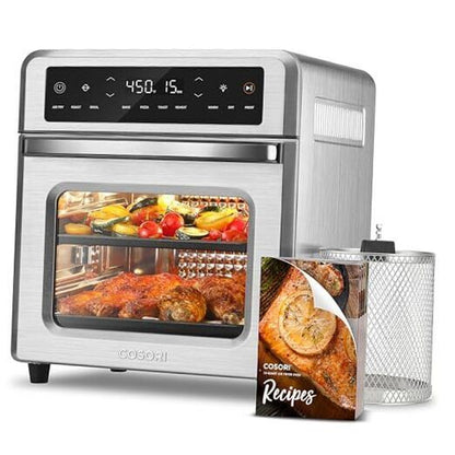 11-In-1 Air Fryer Oven , 13Qt Small Footprint Airfryer Combo with Rotisserie,