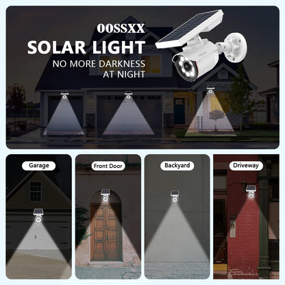 Solar-Powered Fake Outdoor Camera with Motion Sensor LED Floodligh