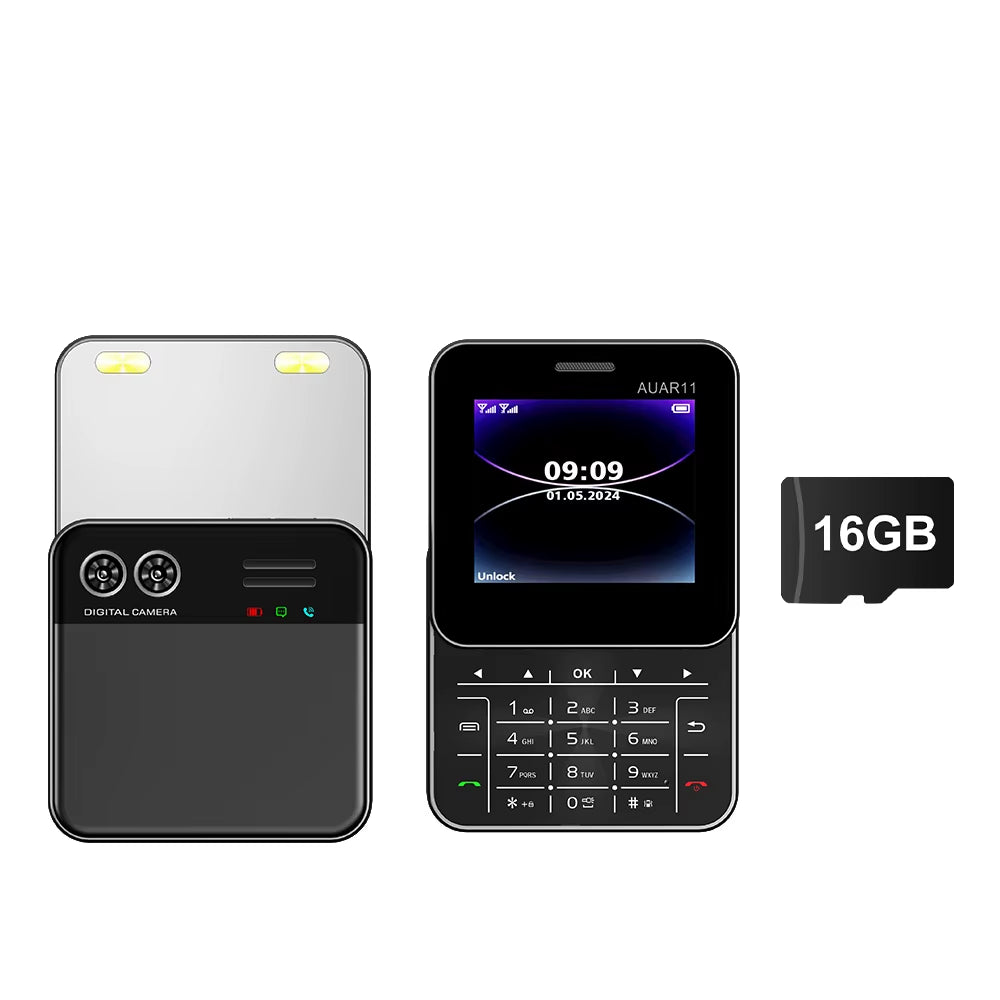 AUAR11 Rotating Sliding Screen Phone 2.4" Display 2G GSM Blacklist Speed Dial Small Mobile Phones Up-To-Date Multilingual