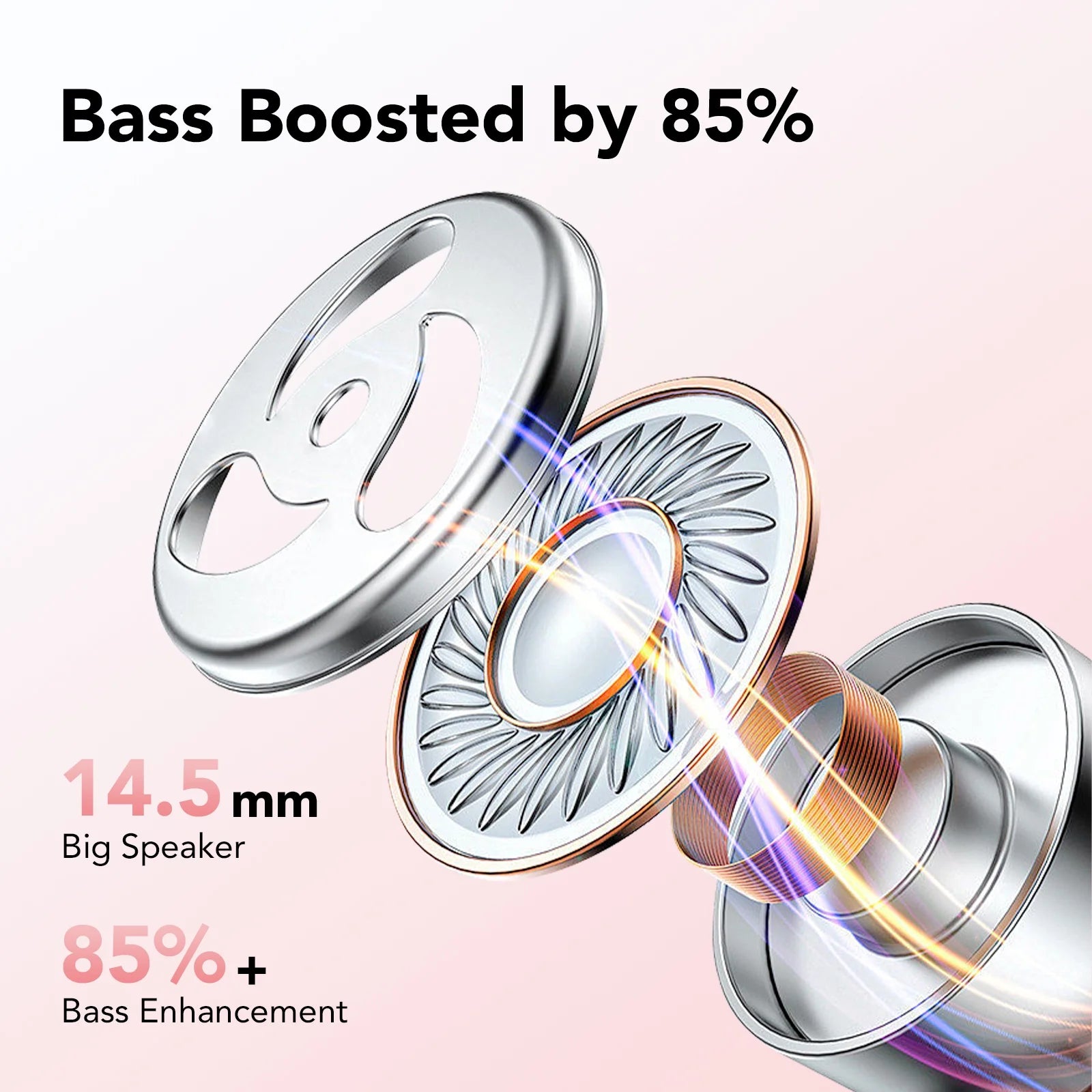 Wireless Ear Buds Bluetooth 5.3 Headphones Wireless Earbuds with Mic HD Stereo 80 Hours Playback Bluetooth Headphones IPX7 Waterproof Sports Earbuds Rose Gold