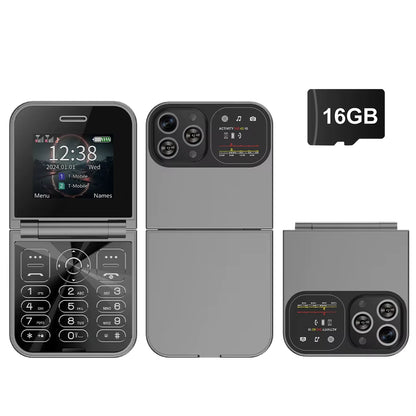 F15 Mini GSM Flip Mobile Phone 2 SIM Blacklist Magic Voice Auto Call Record Speed Dial MP4 Torch Cute Tiny Fold Cellphones