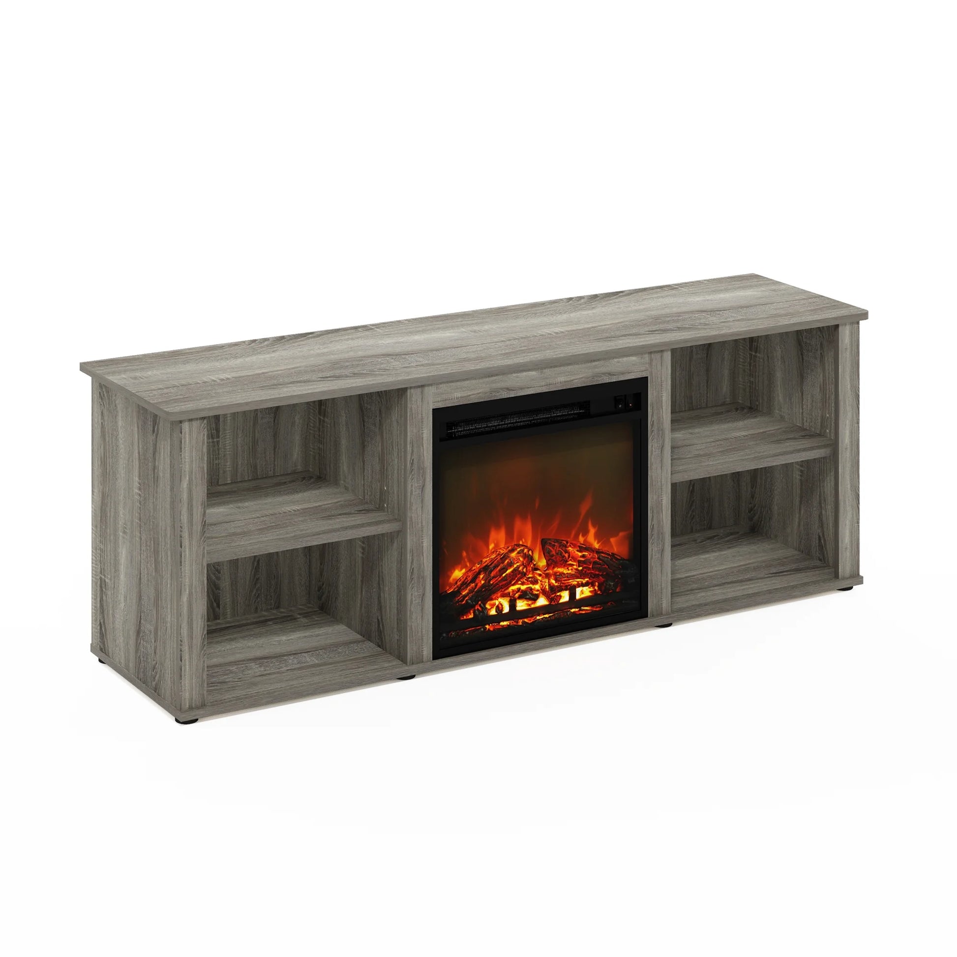 Montale 60 Inch TV Stand with Fireplace, French Oak Grey