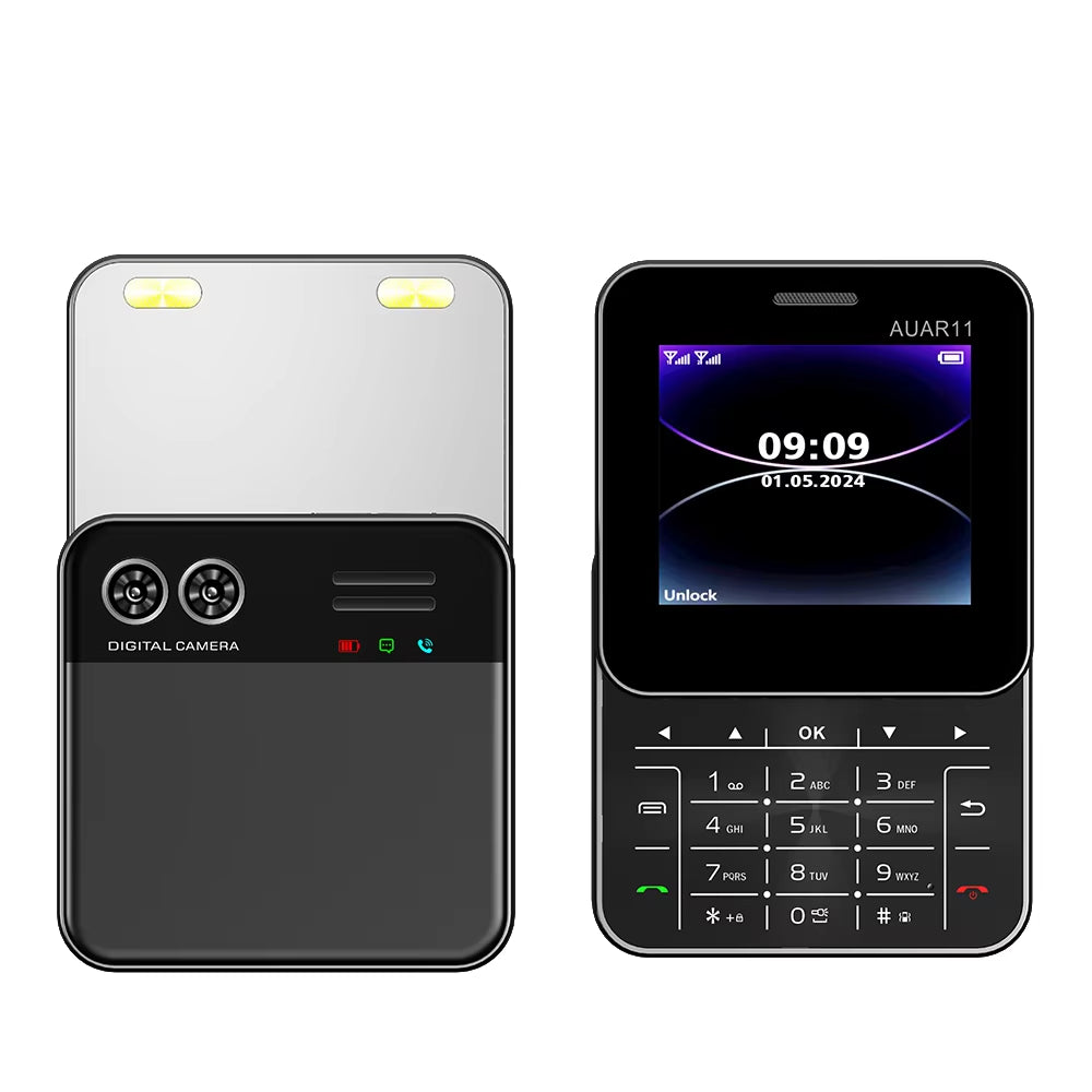 AUAR11 Rotating Sliding Screen Phone 2.4" Display 2G GSM Blacklist Speed Dial Small Mobile Phones Up-To-Date Multilingual