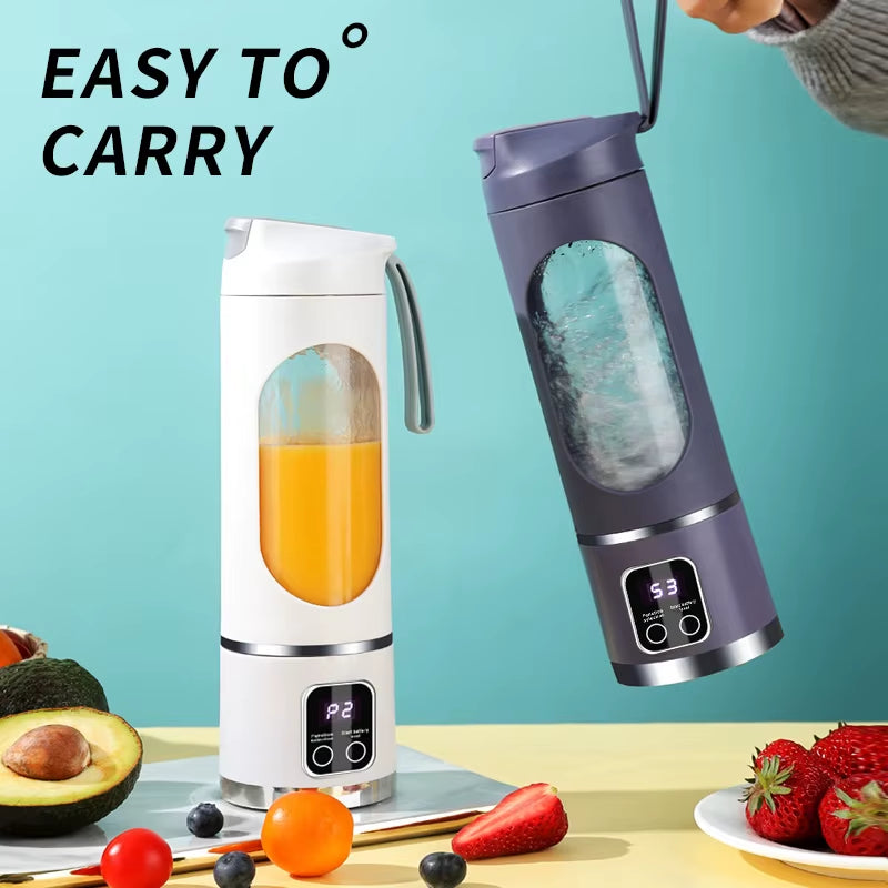 450ml Portable USB Rechargeable Blender with 8 Blades and 3 Gears for Smoothies, Shakes, and Ice Crushing