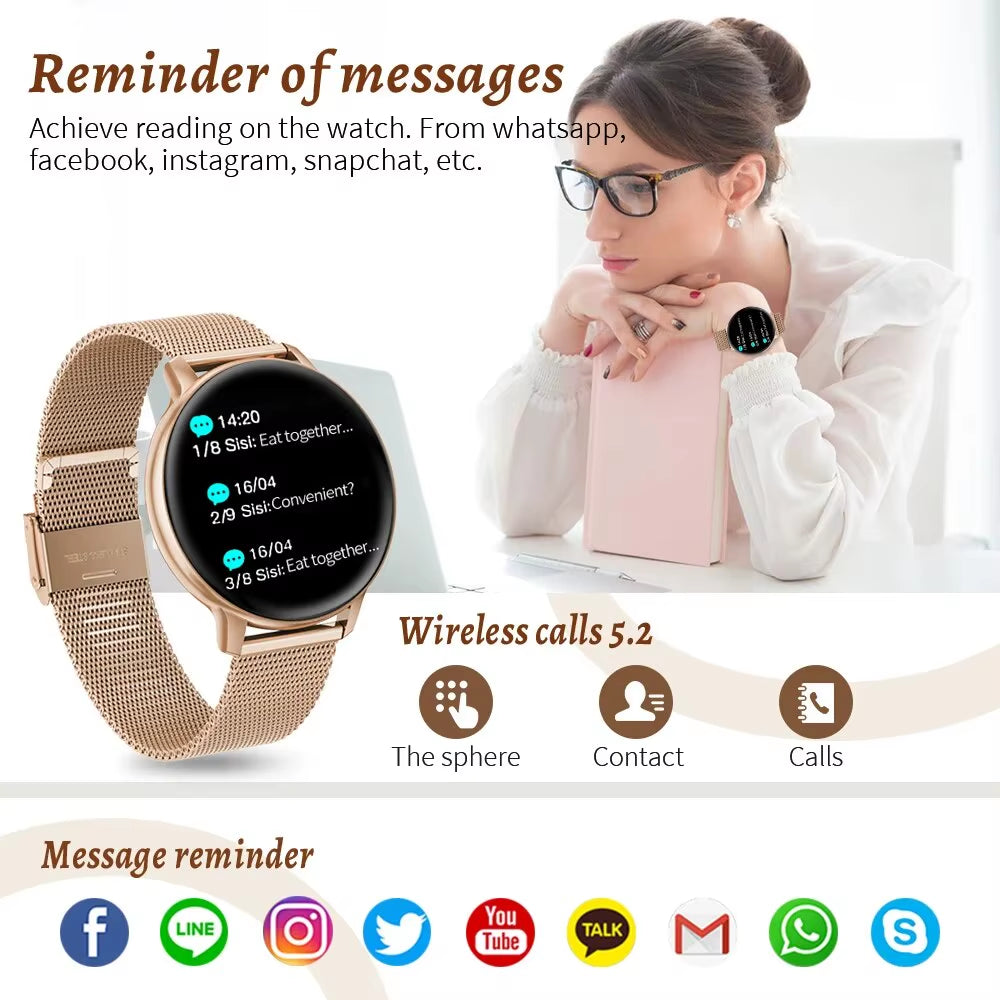 Smartwatch for Women Bluetooth Call Waterproof Sports Fitness Watches Blood Oxygen Healthy Women Smartwatch Man Reloj Mujer