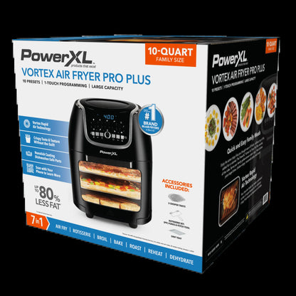 Vortex Air Fryer Pro plus 10 Quart Capacity, Black, 1700 Watts,