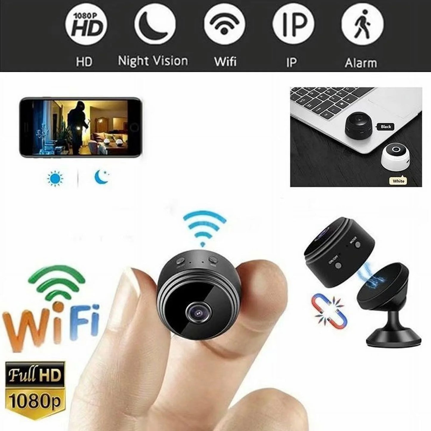 3Pack Mini Camera 1080P HD Camera Wireless Hidden Wifi Cameras- Covert Nanny Cam Home Security Surveillance Cam,For Indoor Outdoor Car Small Security Camera