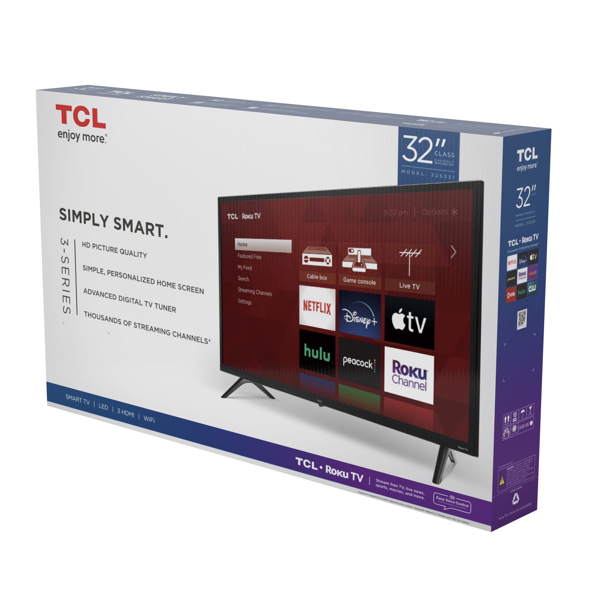 32” Class S3 (32S331) 720P HD LED Smart TV with Roku TV