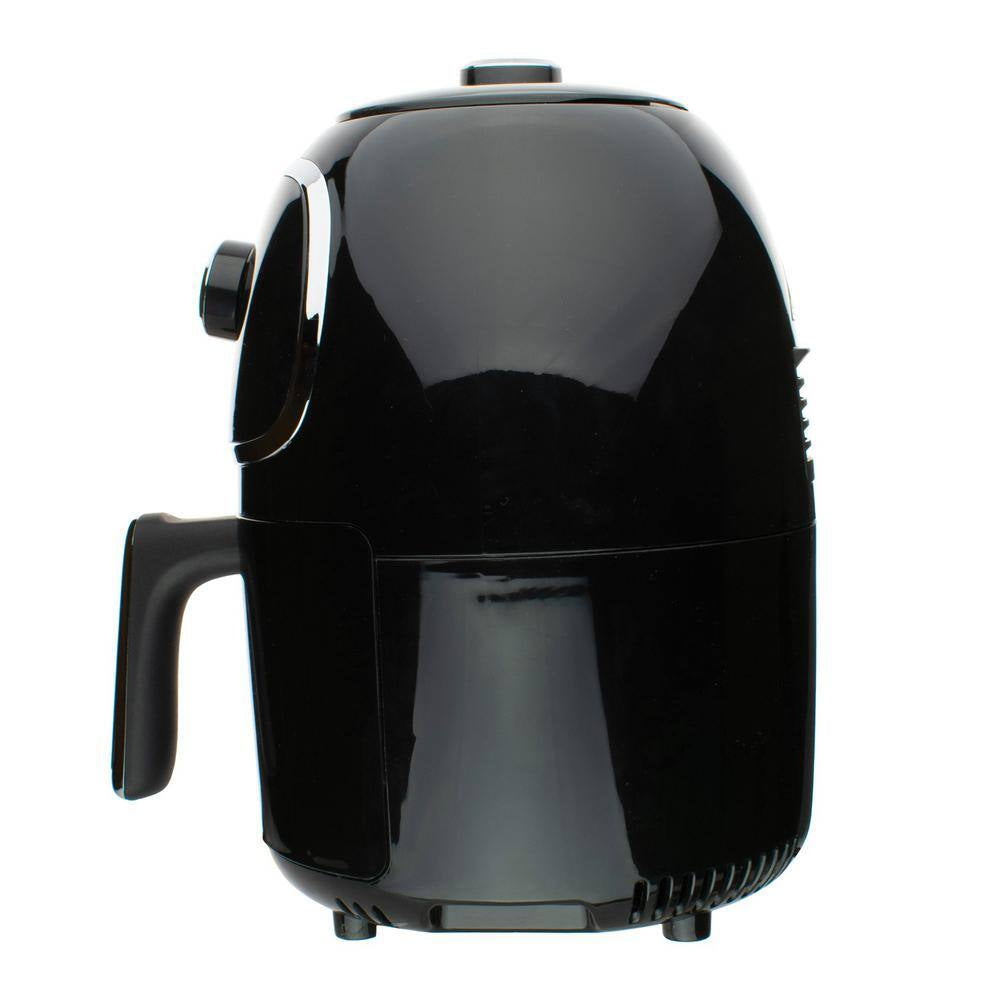 2 Qt. Black Small Electric Air Fryer with Timer and Temperature Control