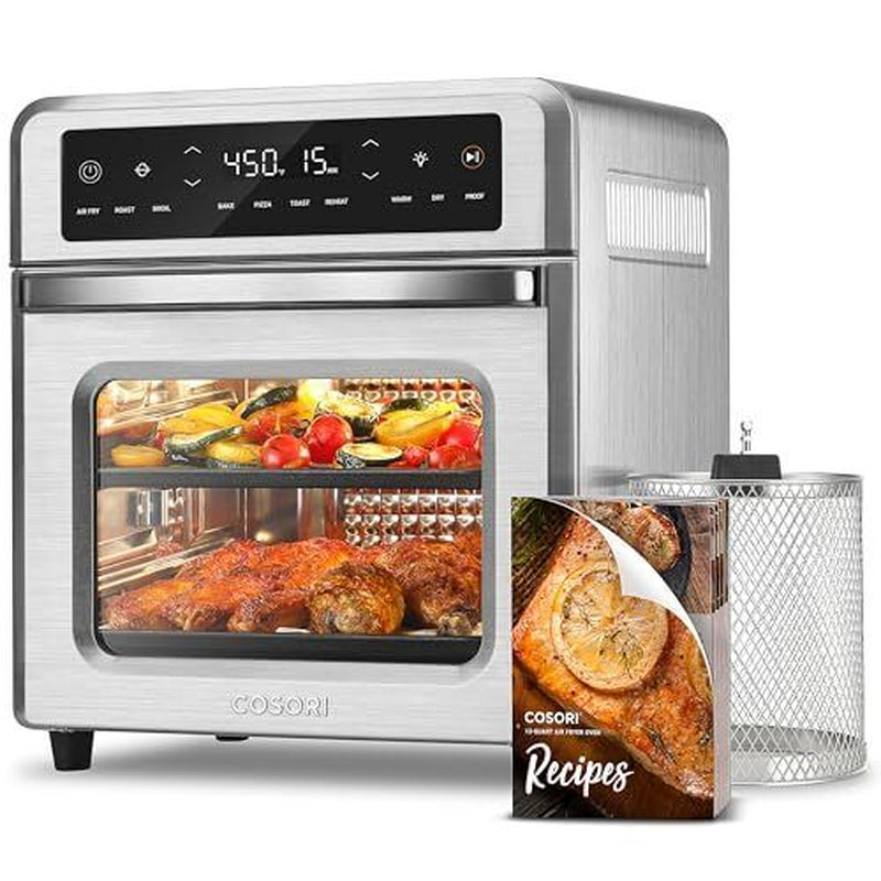 11-In-1 Air Fryer Oven , 13Qt Small Footprint Airfryer Combo with Rotisserie,