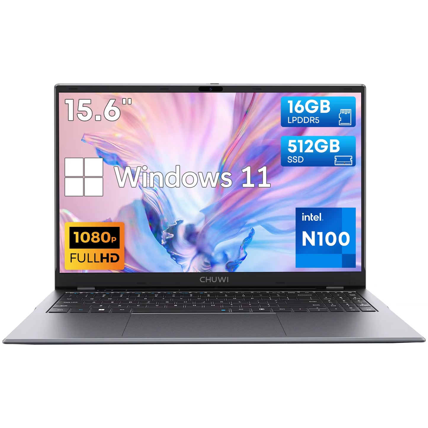 CHUWI Gemibook plus Laptop 16GB LPDDR5 512GB SSD  Alder Lake N100 15.6'' FHD 1920 * 1080 Wifi 6 Windows 11 Laptops