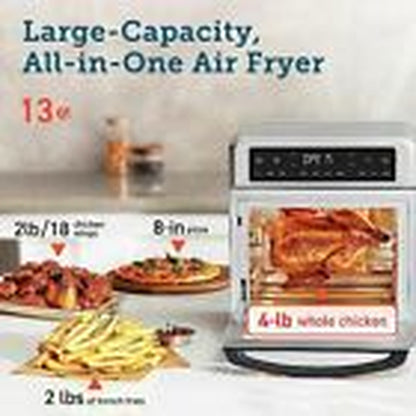 11-In-1 Air Fryer Oven , 13Qt Small Footprint Airfryer Combo with Rotisserie,