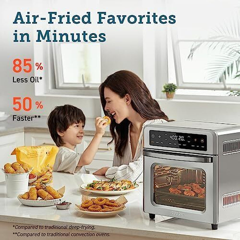 11-In-1 Air Fryer Oven , 13Qt Small Footprint Airfryer Combo with Rotisserie,