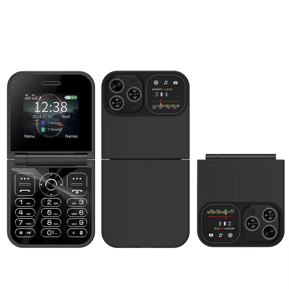 F15 Mini GSM Flip Mobile Phone 2 SIM Blacklist Magic Voice Auto Call Record Speed Dial MP4 Torch Cute Tiny Fold Cellphones