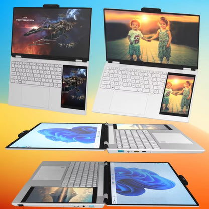 New Arrivals 12Th Generation  N100 Dual Screen Laptop Gaming Laptop 15.6Inch 2K Lcd+7Inch IPS Touch Screen PC Portable