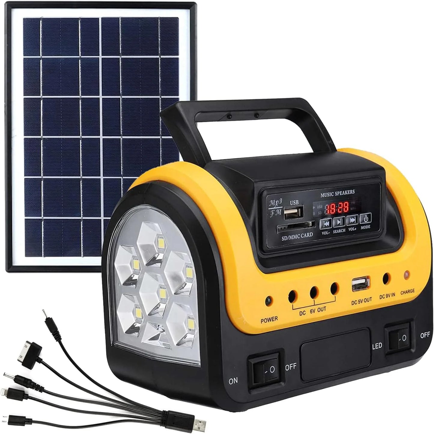 Solar Generator Portable with Solar Panel Solar Power Generators Portable Power Station with Bulb Rechargeable Power Supply