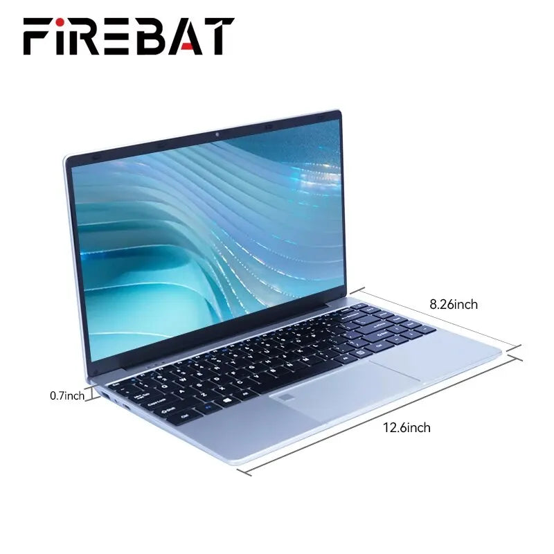 FIREBAT A14 Laptop  N5095 14.1 Inch 16GB LPDDR4 RAM 512GB 1TB SSD Lightweight Business Computer Notebook FHD Fingerprint