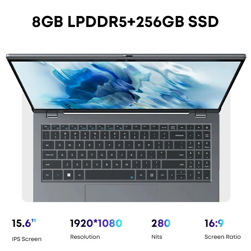 CHUWI Gemibook plus Laptop 16GB LPDDR5 512GB SSD  Alder Lake N100 15.6'' FHD 1920 * 1080 Wifi 6 Windows 11 Laptops