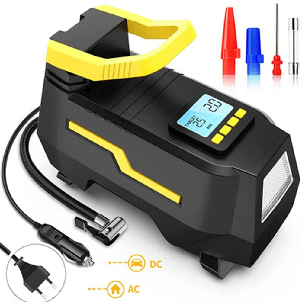 DC/AC 12V/100-230V 150PSI Car Air Compressor Tire Inflator Air Pump with Digital Pressure Gauge Tire Air Injector Tire Inflation