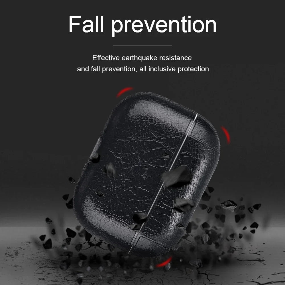 For Airpods 4 Case Leather Business Earphone Case Headset Shell Headphone Cover for Apple Air Pod 3 2 1 Pro 2Nd Generation USB C Ear Bud Cases