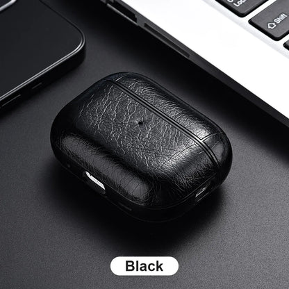 For Airpods 4 Case Leather Business Earphone Case Headset Shell Headphone Cover for Apple Air Pod 3 2 1 Pro 2Nd Generation USB C Ear Bud Cases