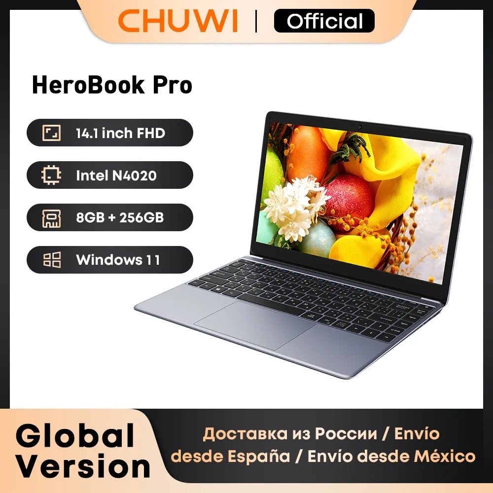 CHUWI Herobook Pro / Herobook plus Laptop Windows 11 Laptop 14.1Inch / 15.6Inch FHD  N4020 LPDDR4 8GB 256GB SSD Computer PC