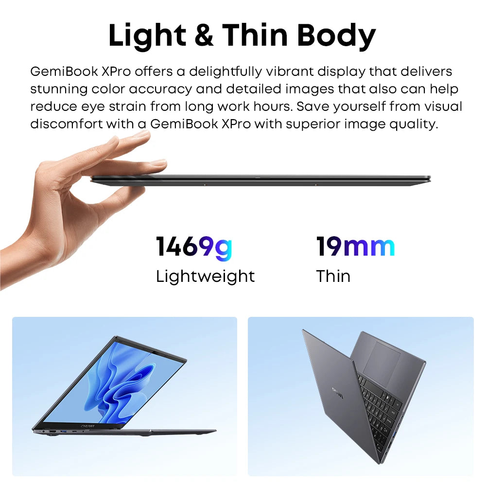 CHUWI Gemibook Xpro 14Inch UHD Screen Laptop 8GB RAM 256GB SSD  Celeron N100 Windows 11 Computer with Cooling Fan Notebook