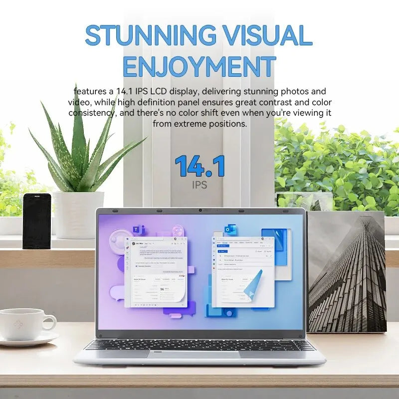 FIREBAT A14 Laptop  N5095 14.1 Inch 16GB LPDDR4 RAM 512GB 1TB SSD Lightweight Business Computer Notebook FHD Fingerprint