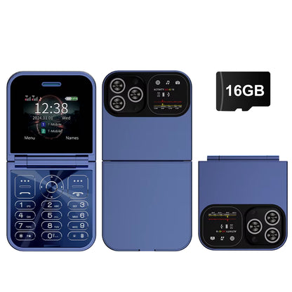 F15 Mini GSM Flip Mobile Phone 2 SIM Blacklist Magic Voice Auto Call Record Speed Dial MP4 Torch Cute Tiny Fold Cellphones