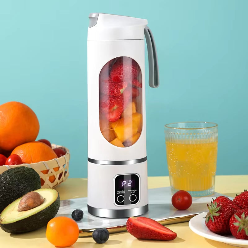 450ml Portable USB Rechargeable Blender with 8 Blades and 3 Gears for Smoothies, Shakes, and Ice Crushing