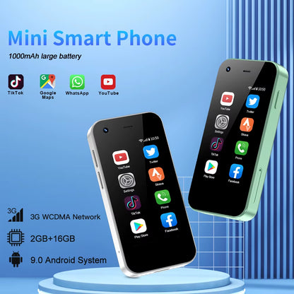 Mini Smartphone KING5000 Android 9.0 3G Network 2 SIM 2GB 16GB Wifi Hotspot Play Store Chrome HD Camera Small Size Phones