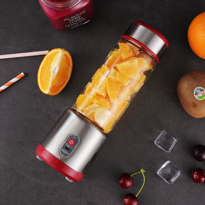 Professional USB Rechargeable Electric Juicer and Blender for Fruit, Milkshakes, and Smoothies