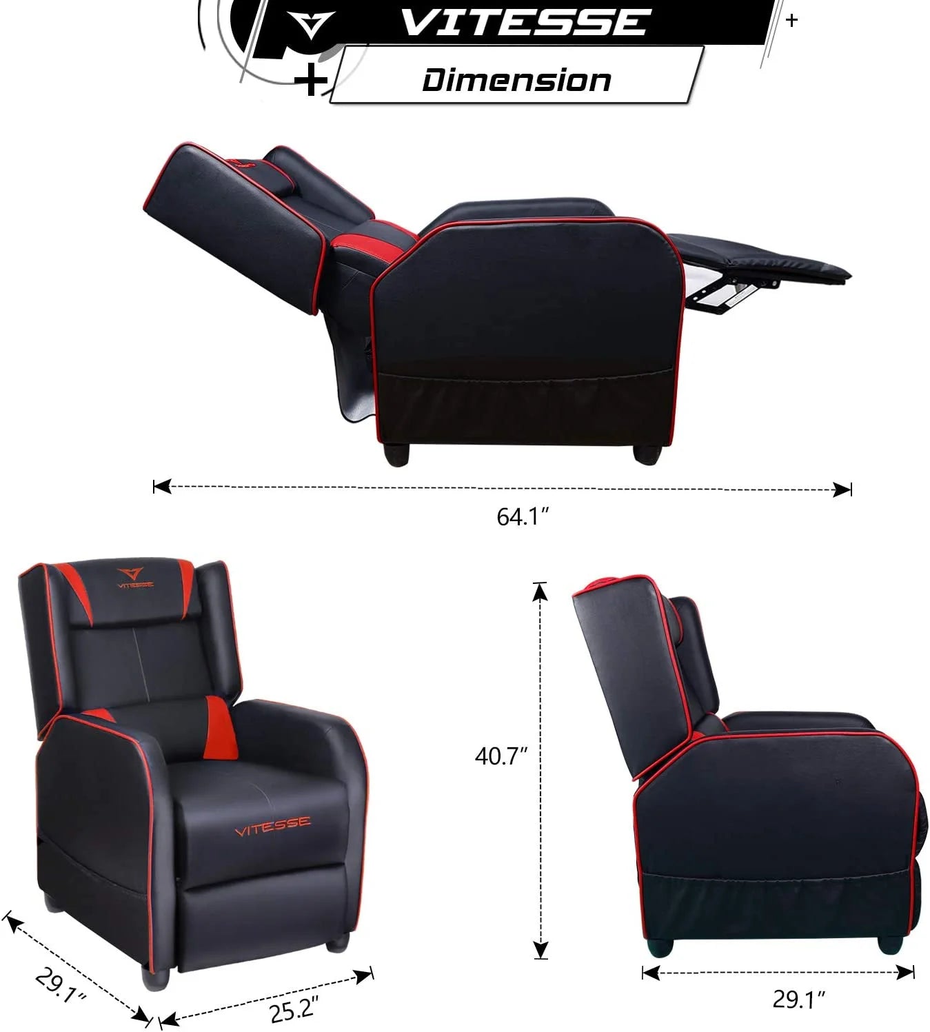 PU Leather Gaming Recliner Sofa Chair