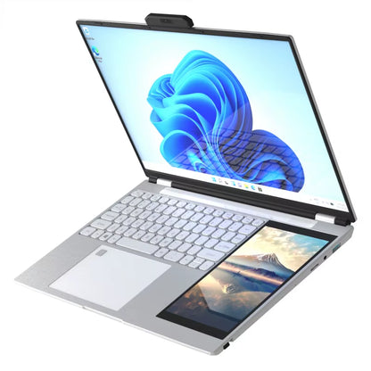 Dual Screen Laptop 15.6 Inch 2K IPS+ 7 Inch Touch Screen  N100 Processor Gaming Laptop DDR4 32GB 2TB SSD Notebook Computer