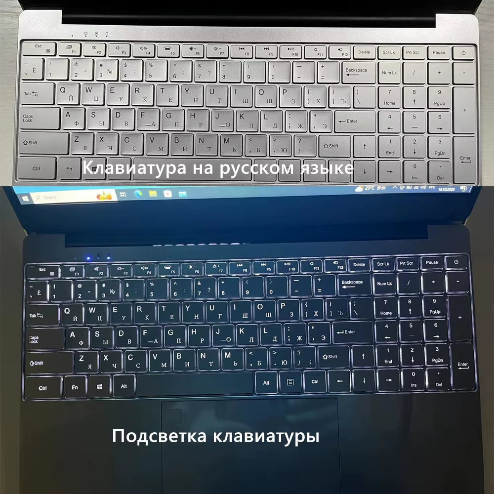 Russian Carved Keyboard Windows 10 11 Ram 16GB Rom 256GB 512GB 1TB 2TB SSD Computer 2.4G/5.0G Wifi Bluetooth  N5095 Laptop