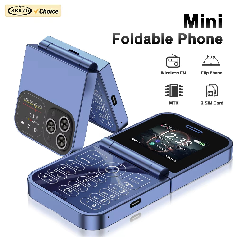 F15 Mini GSM Flip Mobile Phone 2 SIM Blacklist Magic Voice Auto Call Record Speed Dial MP4 Torch Cute Tiny Fold Cellphones