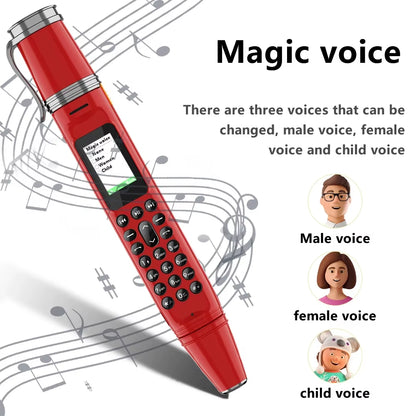 BM111 Pen Phone Portable Fan 3-In-1 Mobile Phone Dual SIM Bluetooth Dial Recorder Magic Voice Pen Style Telephone Original