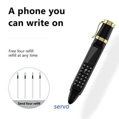 BM111 Pen Phone Portable Fan 3-In-1 Mobile Phone Dual SIM Bluetooth Dial Recorder Magic Voice Pen Style Telephone Original