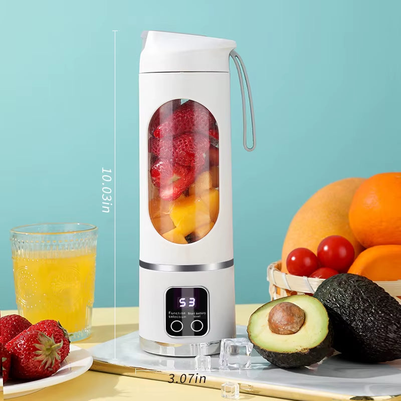 450ml Portable USB Rechargeable Blender with 8 Blades and 3 Gears for Smoothies, Shakes, and Ice Crushing