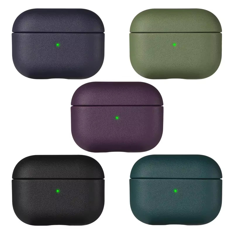 Leather Grain Case for Airppods Pro 2 Case Airpods 4 3 Airpods Pro Cover Apple Bluetooth Earphone Accessories Protect Machine Ear Bud Cases