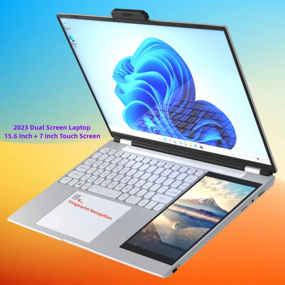 New Arrivals 12Th Generation  N100 Dual Screen Laptop Gaming Laptop 15.6Inch 2K Lcd+7Inch IPS Touch Screen PC Portable