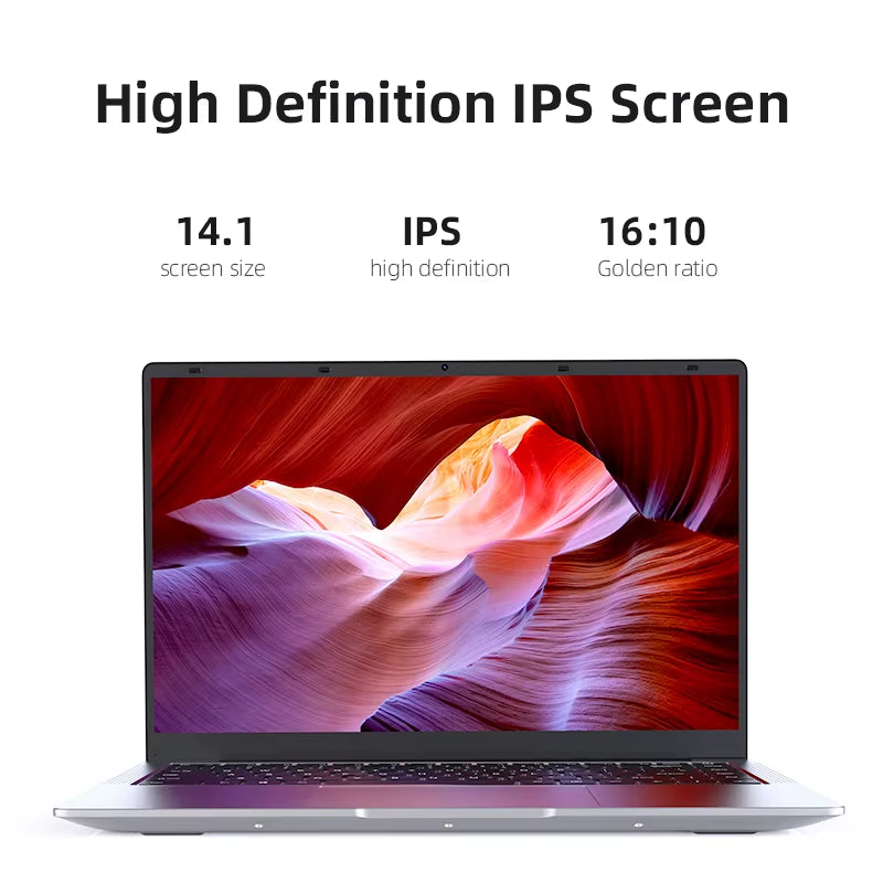 14.1”Inch Laptops 6GB RAM 512GB SSD Intel Celeron N4000 Windows 11 Support TF Card Socket Portable Computers