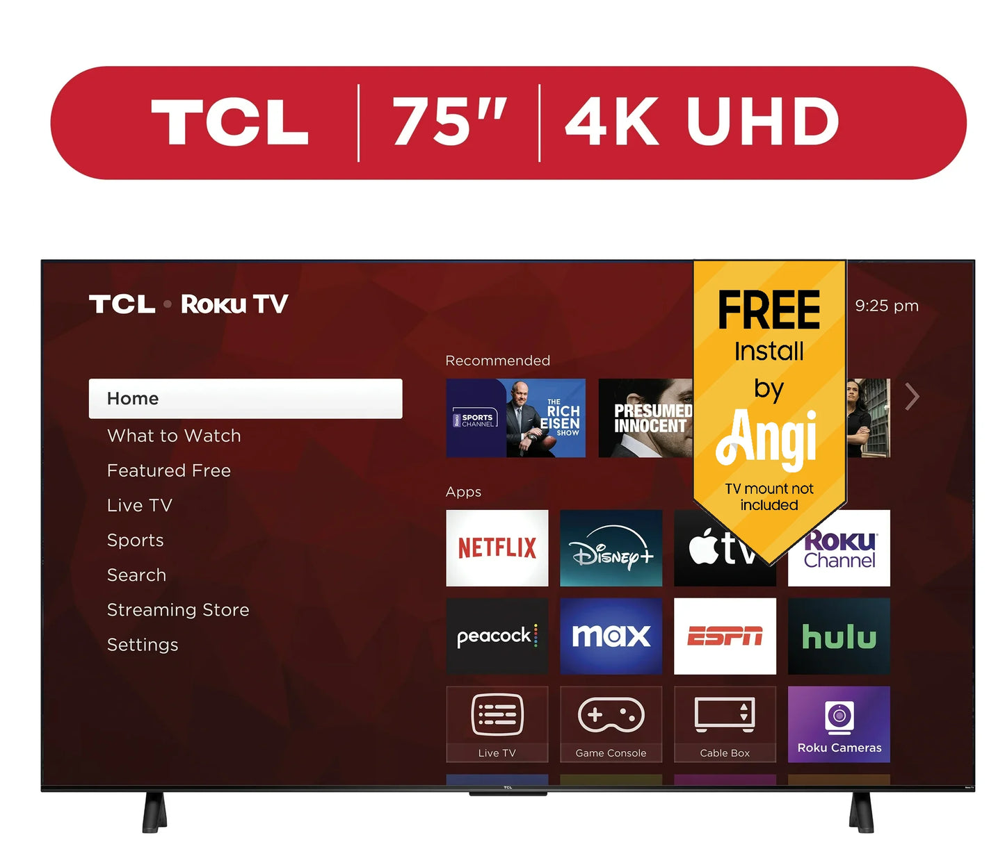 75” Class S4 (75S451) 4K UHD HDR Smart TV with Roku TV