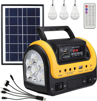 Solar Generator Portable with Solar Panel Solar Power Generators Portable Power Station with Bulb Rechargeable Power Supply