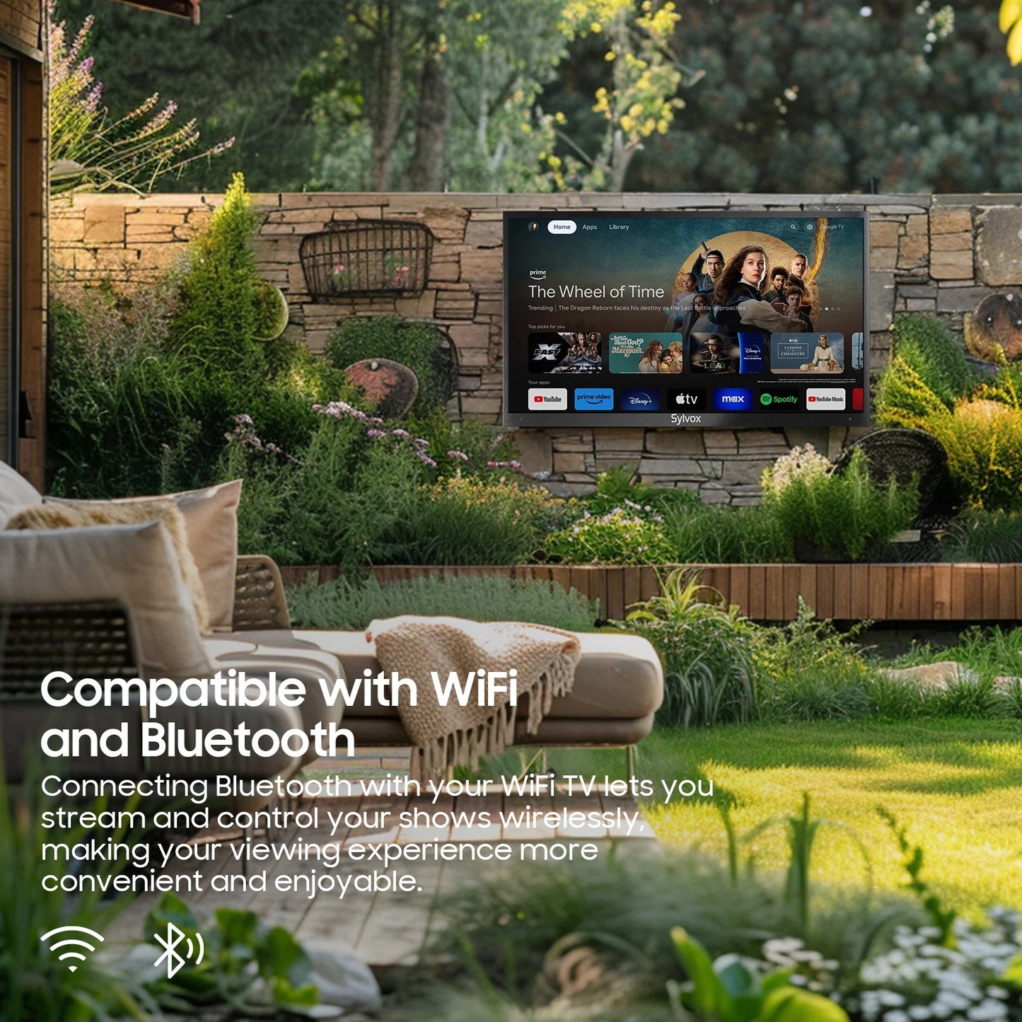 Outdoor Smart TV, 65" Google TV with Dobly Atmos, Google Assistant, 4K 1000Nits outside Television, IP55 Waterproof TV for Partial Sun (Deck Pro 2.0 NEW)