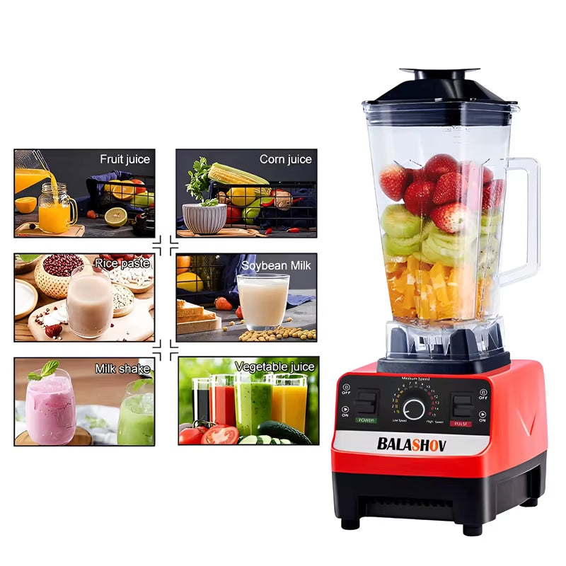 2000W Professional Commercial Blender and Food Processor for High-Power Juicing and Smoothies, BPA-Free