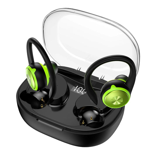 Wireless Earbuds, Bluetooth 5.3 Headphones 48H Playtime with 500Mah Charging Case, IPX7 Waterproof Over-Ear Earphones with Earhooks Built-In Microphone Earbuds for Sports Running Workout